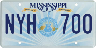 MS license plate NYH700