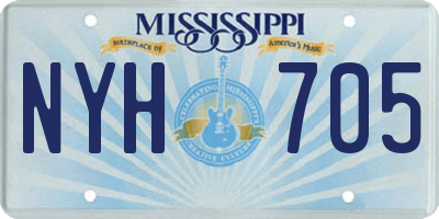 MS license plate NYH705
