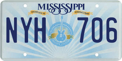 MS license plate NYH706