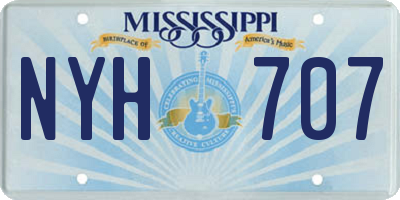 MS license plate NYH707