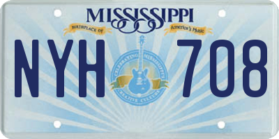 MS license plate NYH708