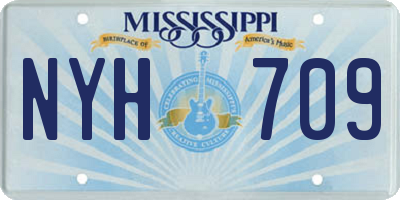 MS license plate NYH709