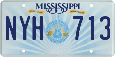 MS license plate NYH713