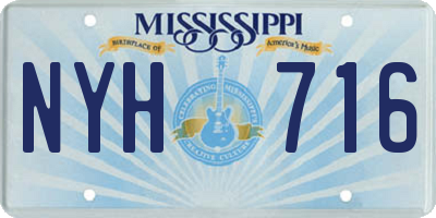 MS license plate NYH716