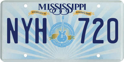 MS license plate NYH720