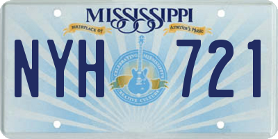 MS license plate NYH721