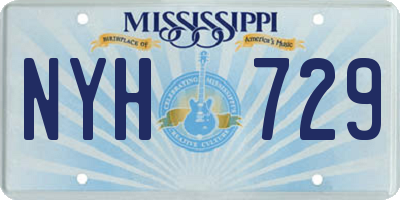 MS license plate NYH729