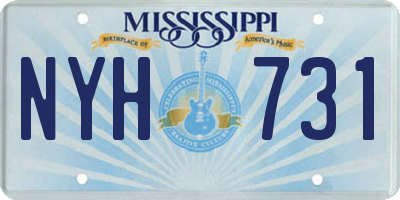 MS license plate NYH731