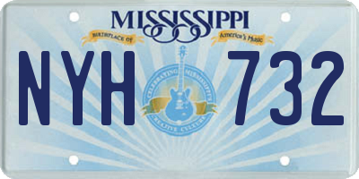 MS license plate NYH732