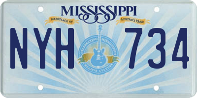 MS license plate NYH734