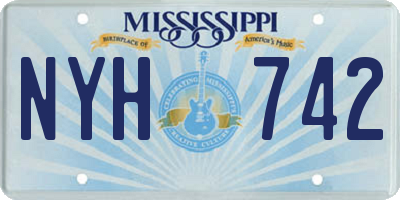 MS license plate NYH742