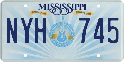 MS license plate NYH745