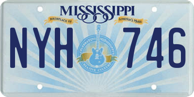 MS license plate NYH746