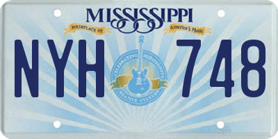 MS license plate NYH748