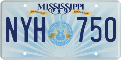 MS license plate NYH750