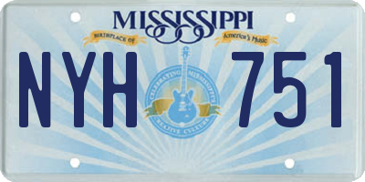 MS license plate NYH751