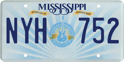 MS license plate NYH752