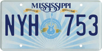 MS license plate NYH753