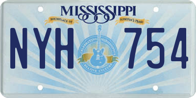 MS license plate NYH754