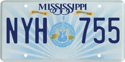MS license plate NYH755
