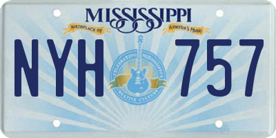 MS license plate NYH757