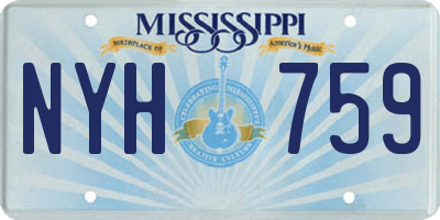 MS license plate NYH759