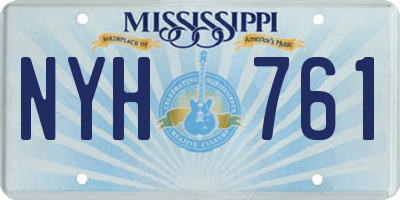 MS license plate NYH761