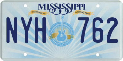 MS license plate NYH762
