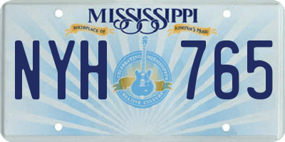 MS license plate NYH765