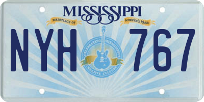 MS license plate NYH767
