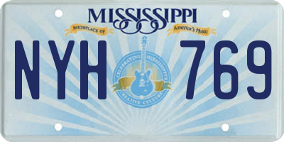 MS license plate NYH769