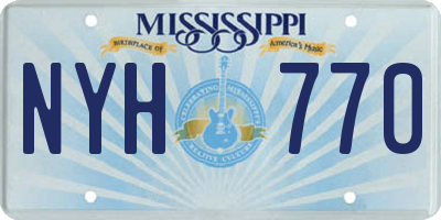 MS license plate NYH770