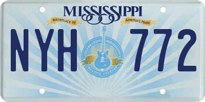 MS license plate NYH772