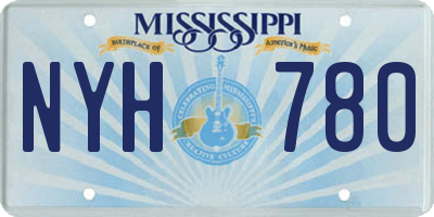 MS license plate NYH780