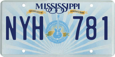 MS license plate NYH781