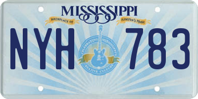 MS license plate NYH783