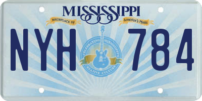 MS license plate NYH784