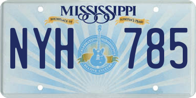 MS license plate NYH785