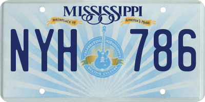 MS license plate NYH786