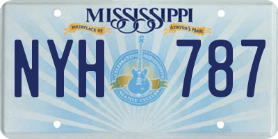 MS license plate NYH787