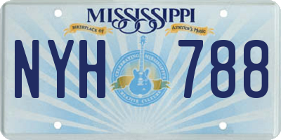 MS license plate NYH788