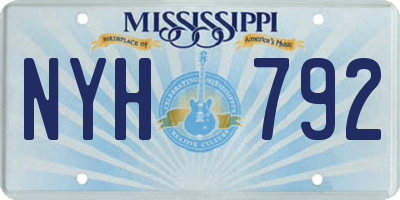 MS license plate NYH792
