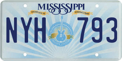 MS license plate NYH793