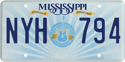 MS license plate NYH794