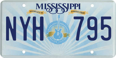 MS license plate NYH795
