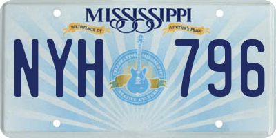 MS license plate NYH796