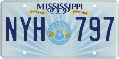 MS license plate NYH797