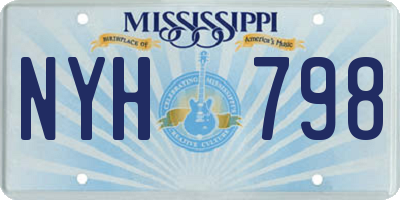 MS license plate NYH798