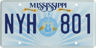 MS license plate NYH801