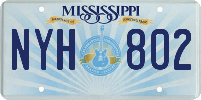 MS license plate NYH802